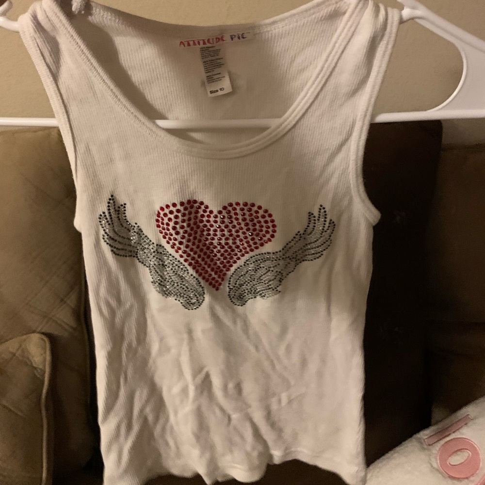 Attitude pie muscle tee with rhinestones